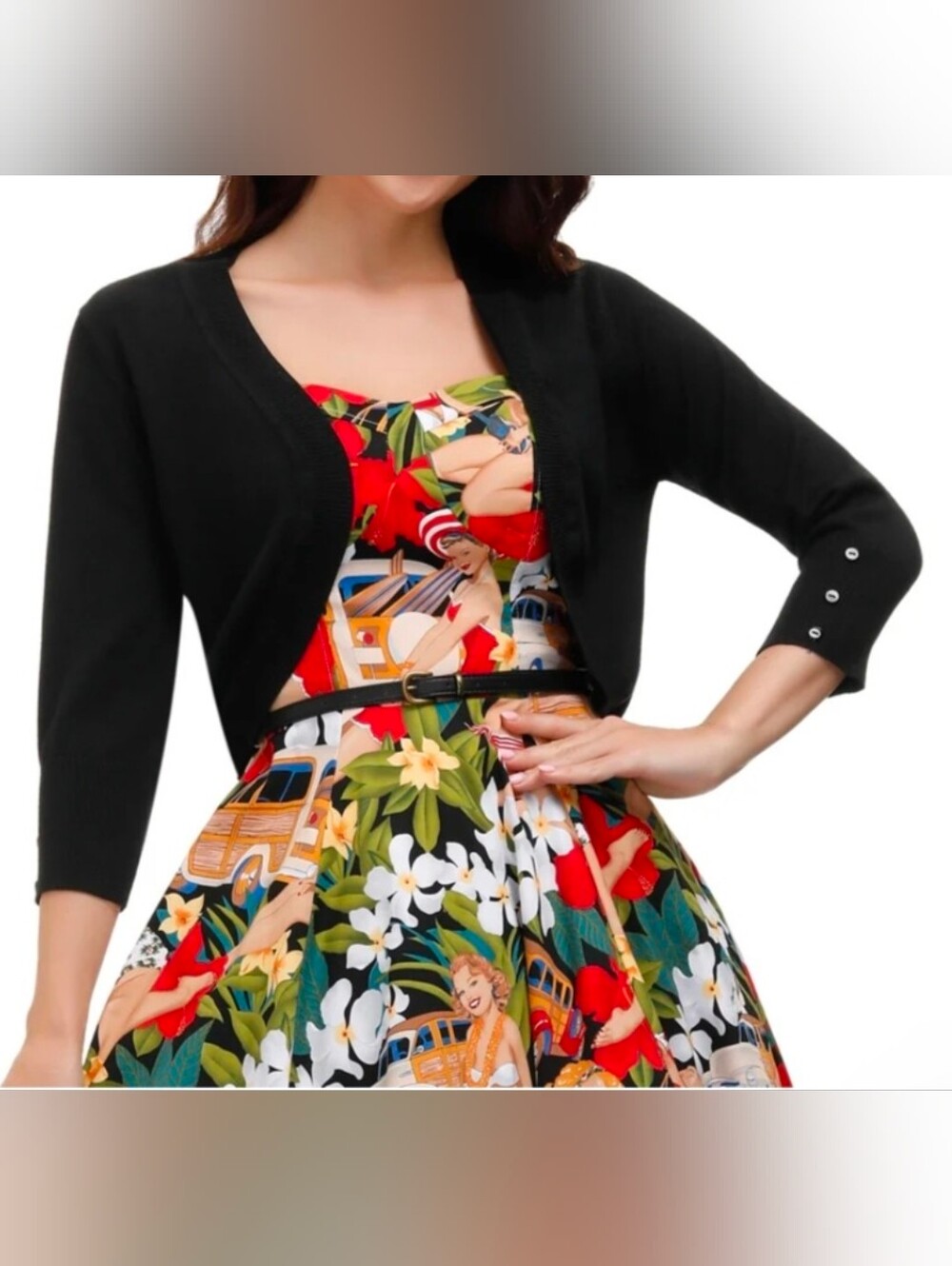 Women’s Black Cropped Cardigan - Black